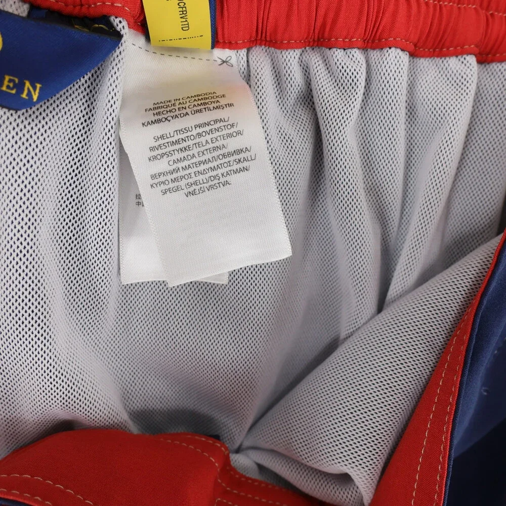 Polo Ralph Lauren Swim Trunks Mens XXL Blue Cargo Pocket Mesh Lined Pony